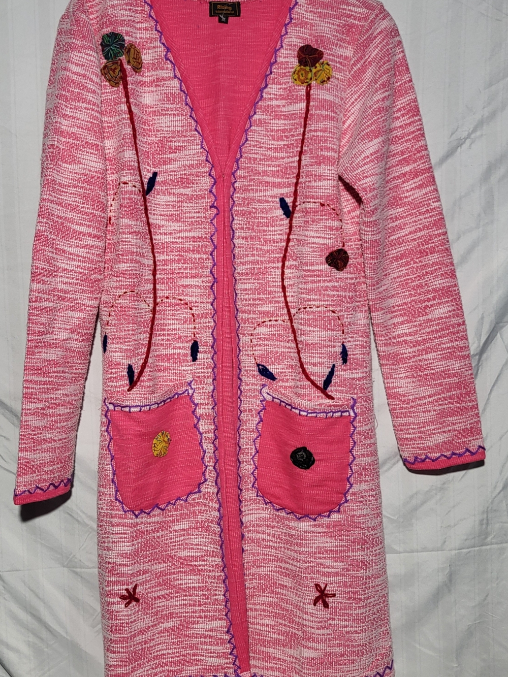 Rising International Handmade Long Knit Crochet Cardigan